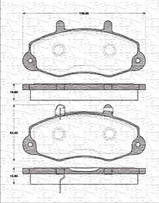 MAGNETI MARELLI 363702161192 -  Комплект тормозных колодок, дисковый тормоз
